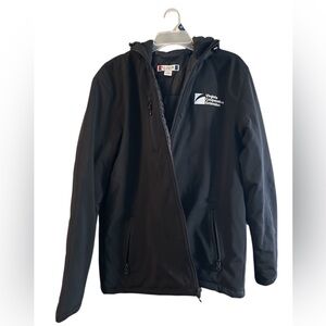 Clinique Black Hooded Jacket with Embroidered Logo